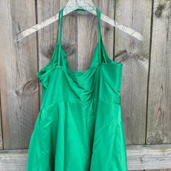 J.Crew Silk A-Line Dress Empire Waist Surplice Neck Spaghetti Straps Green 6 NWT - Picture 5 of 8